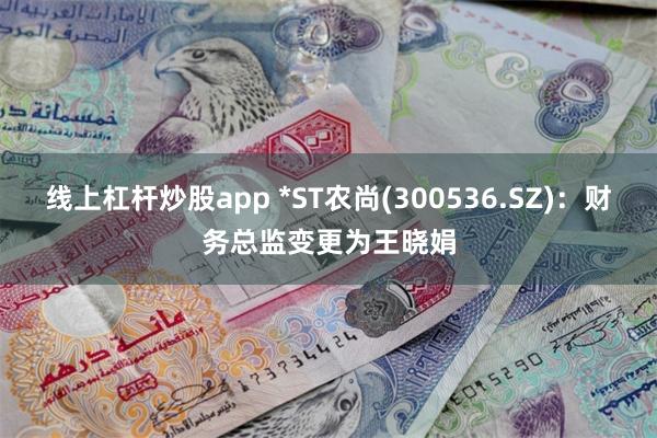 线上杠杆炒股app *ST农尚(300536.SZ)：财务总监变更为王晓娟