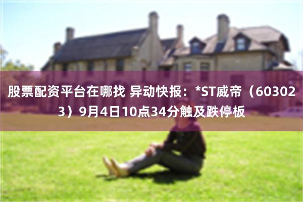 股票配资平台在哪找 异动快报：*ST威帝（603023）9月4日10点34分触及跌停板