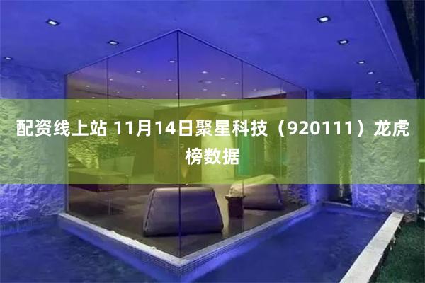 配资线上站 11月14日聚星科技（920111）龙虎榜数据