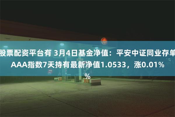 股票配资平台有 3月4日基金净值：平安中证同业存单AAA指数7天持有最新净值1.0533，涨0.01%